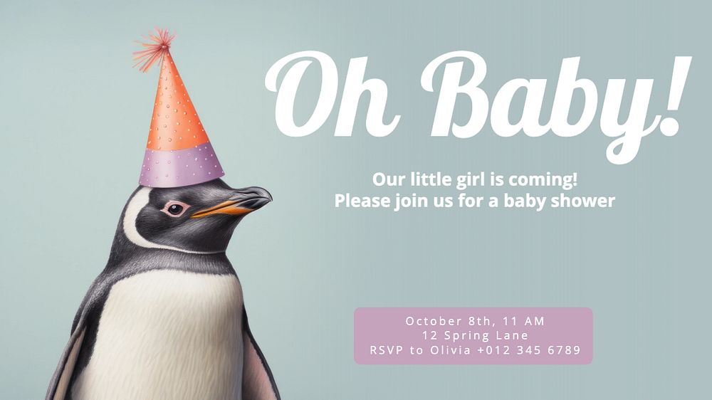 Baby shower blog banner template, editable text