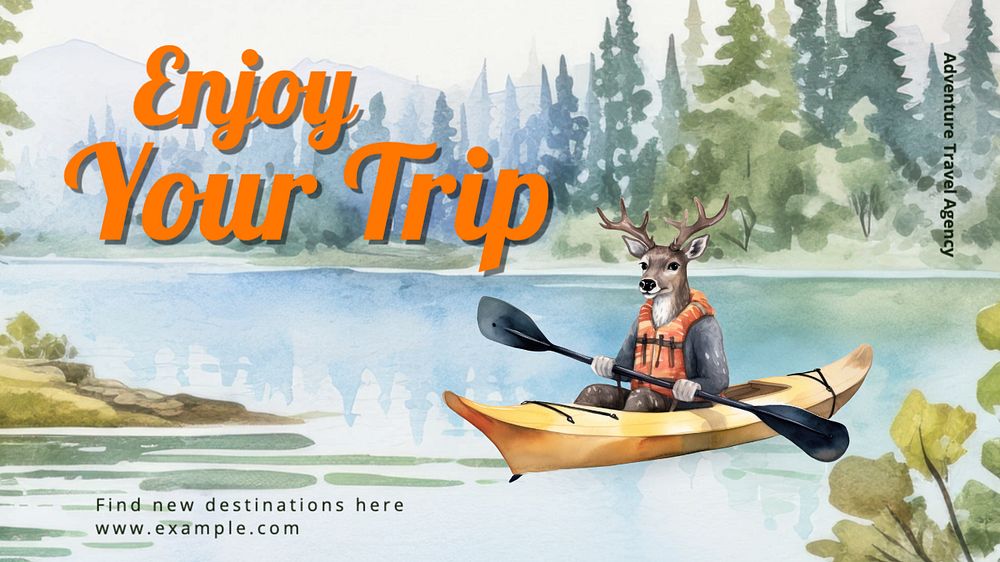 Enjoy your trip blog banner template, editable text