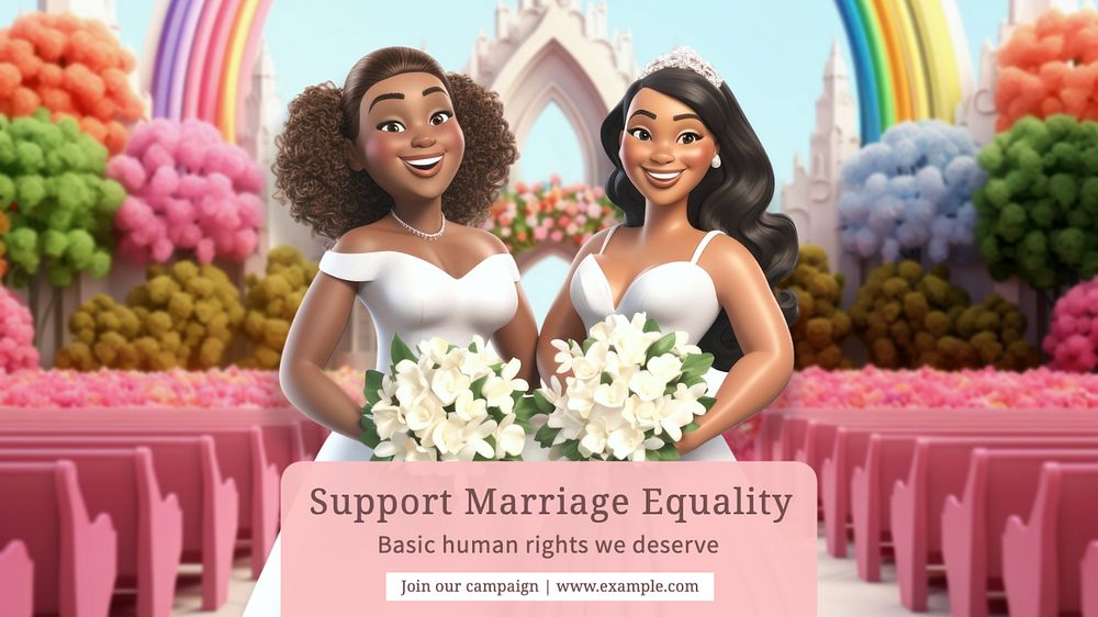 Support marriage equality blog banner template, editable text