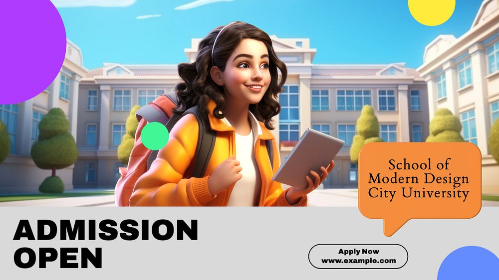 Admission open blog banner template, editable text