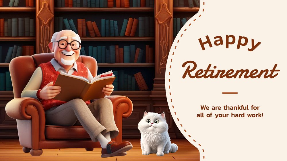 Happy retirement blog banner template, editable text