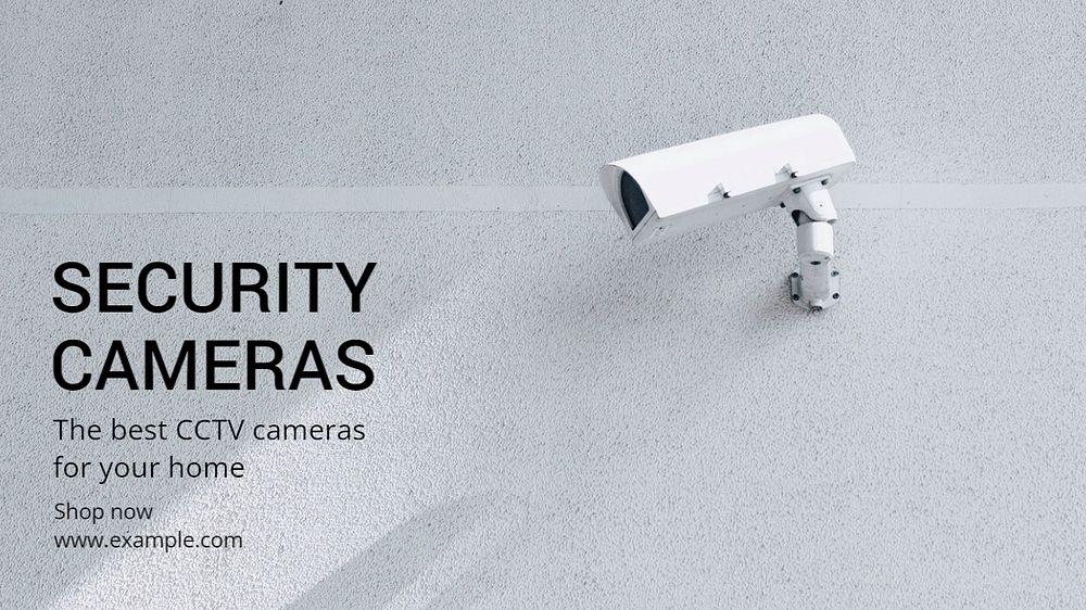 Security cameras blog banner template, editable text