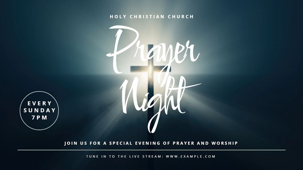 Prayer night blog banner template, editable text