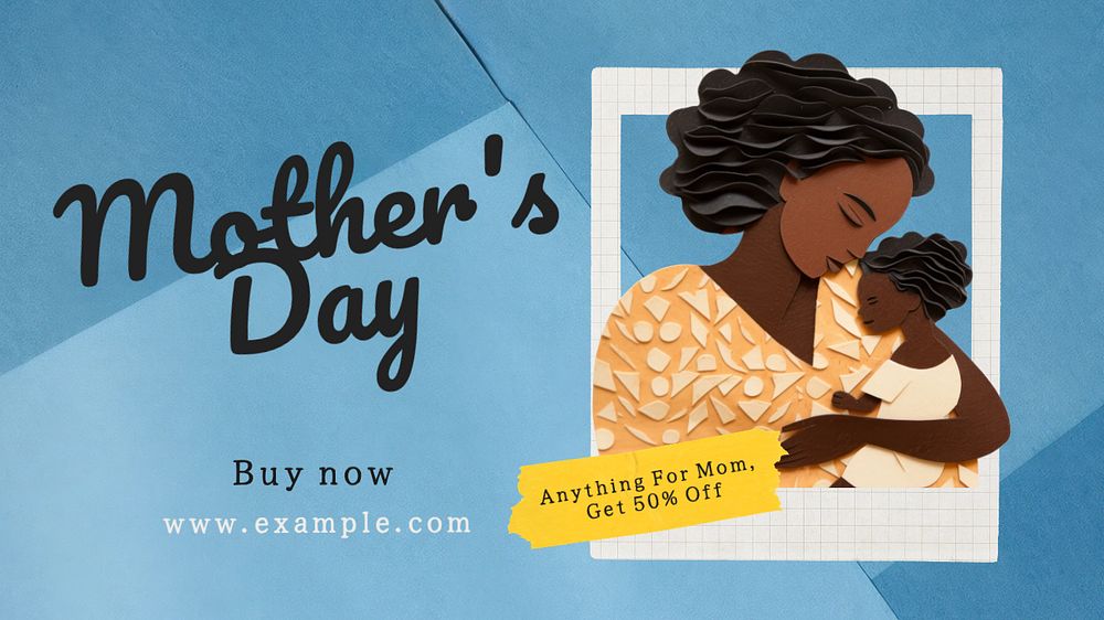 Mother's day sale blog banner template, editable text