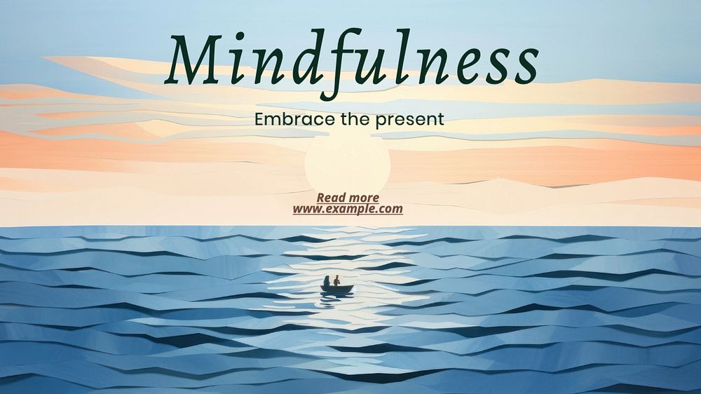 Mindfulness blog banner template, editable text