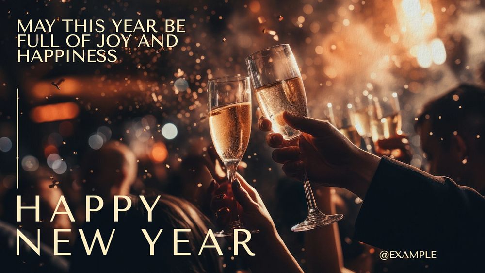 Happy New Year blog banner template, editable text