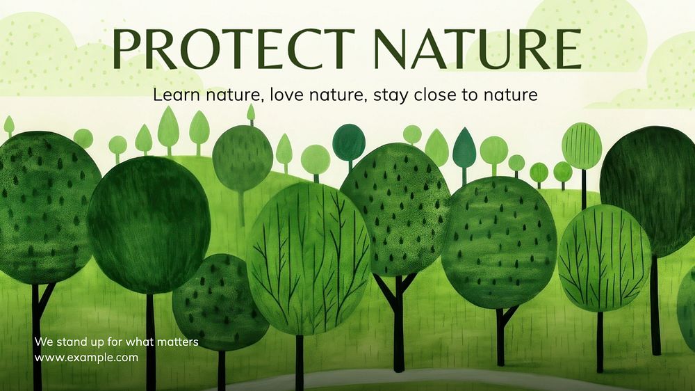 Protect nature blog banner template, editable text