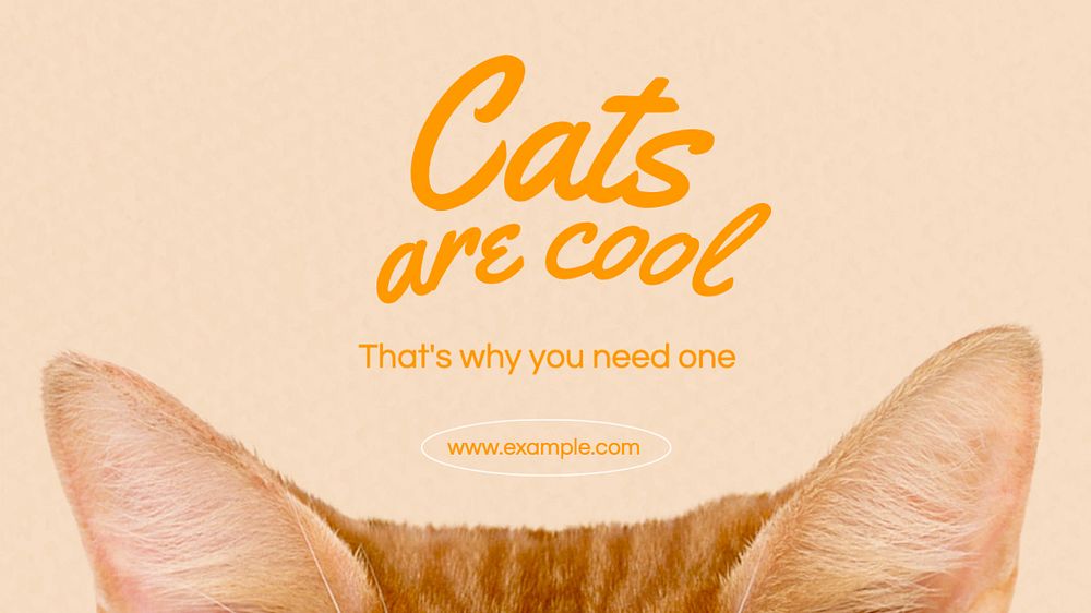 Cats blog banner template, editable text