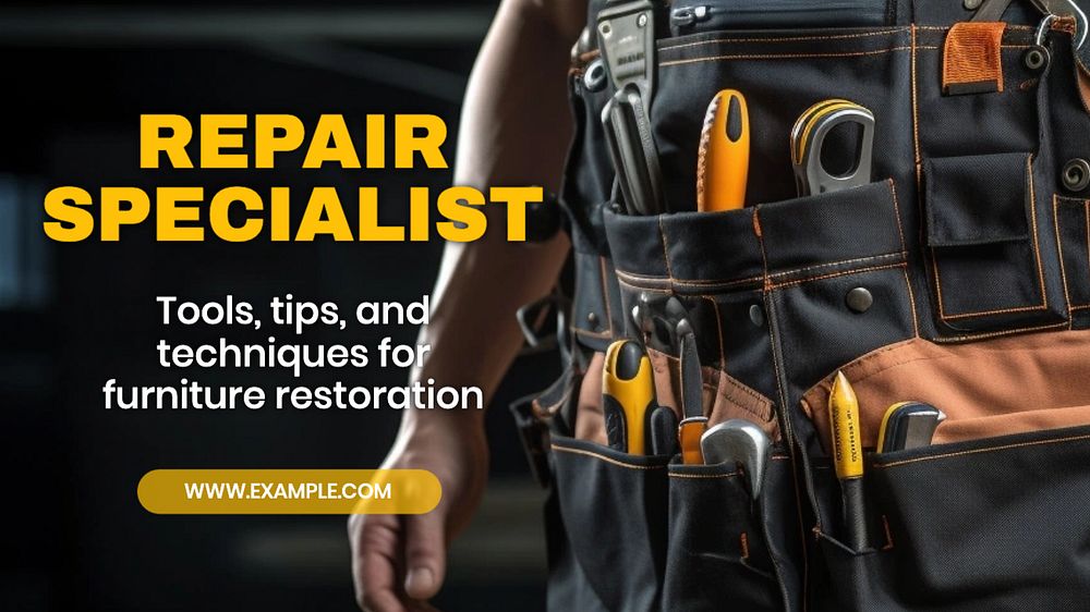 Repair specialist blog banner template, editable text