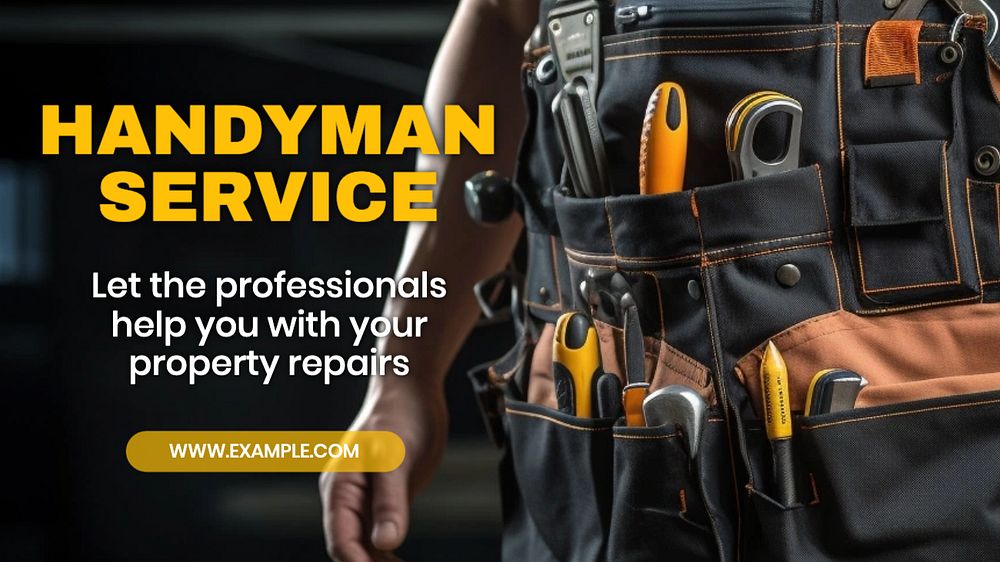 Handyman service blog banner template, editable text