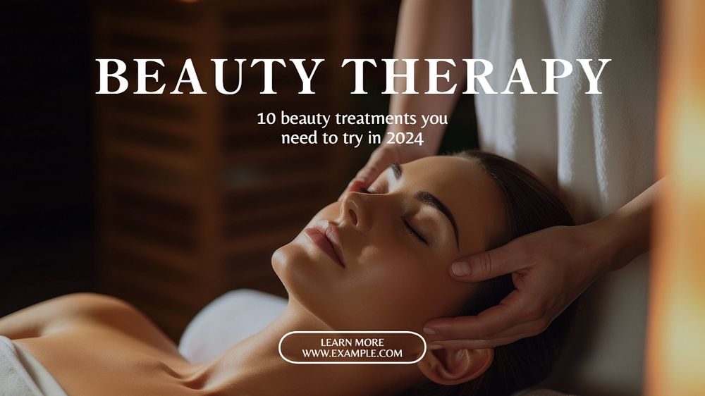 Beauty therapy blog banner template, editable text