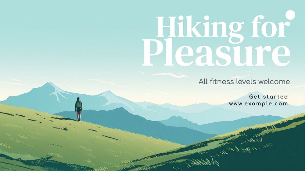 Hiking blog banner template, editable text