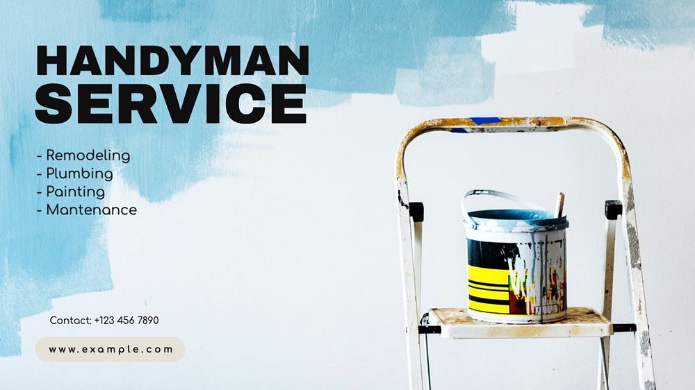 Handyman service list blog banner template, editable text