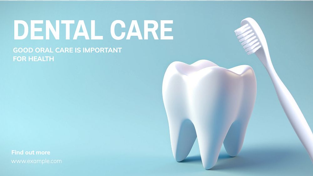 Dental care blog banner template, editable text