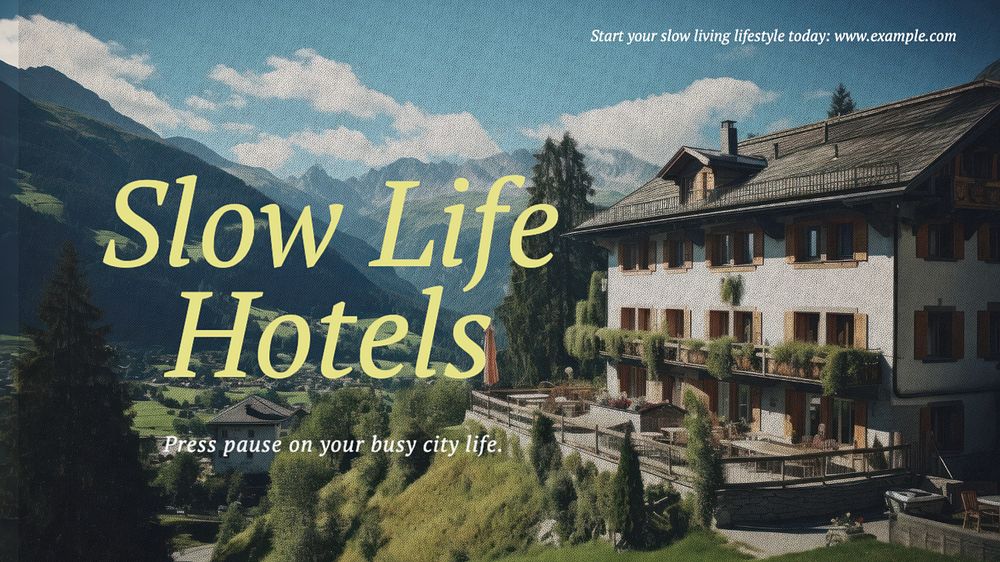 Slow life hotels blog banner template