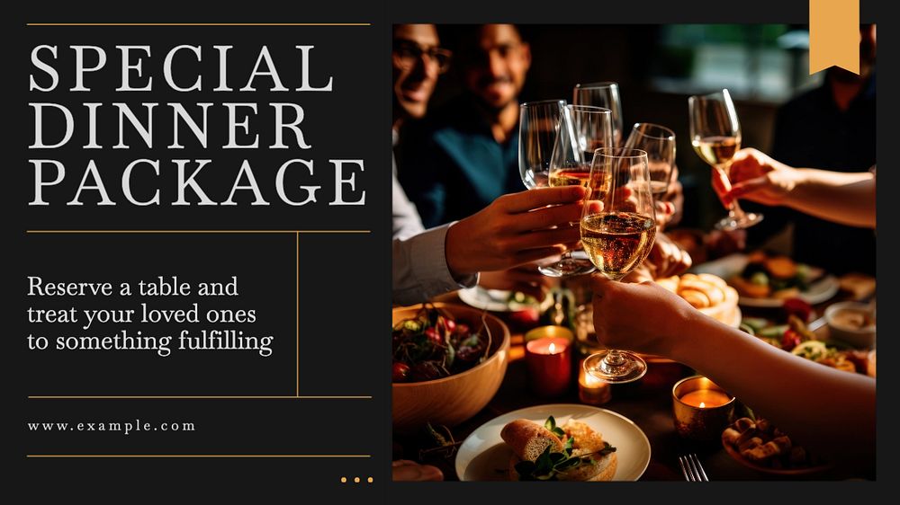 Special dinner restaurant blog banner template, editable text