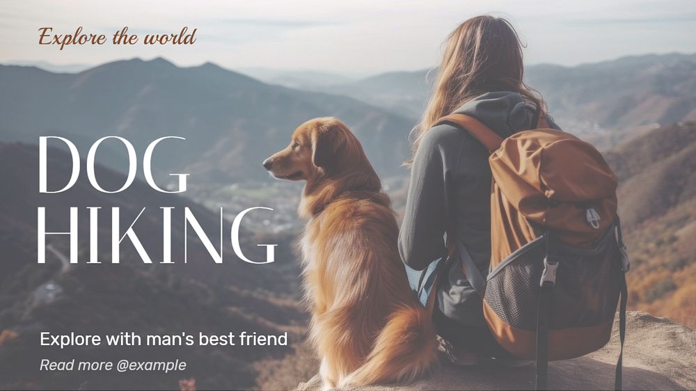 Hiking pet blog banner template