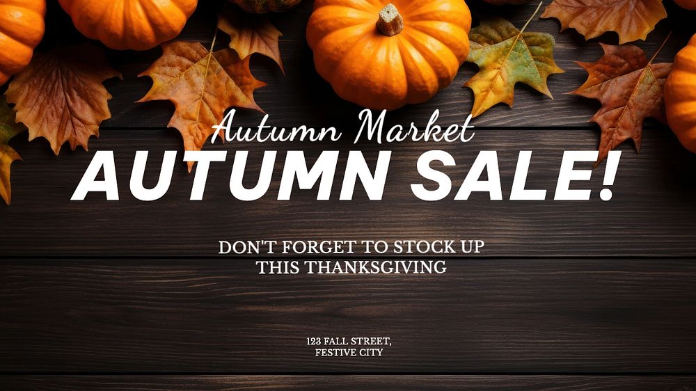 Autumn sale blog banner template