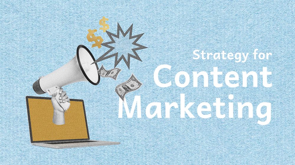 Content marketing, slide presentation template, editable business design
