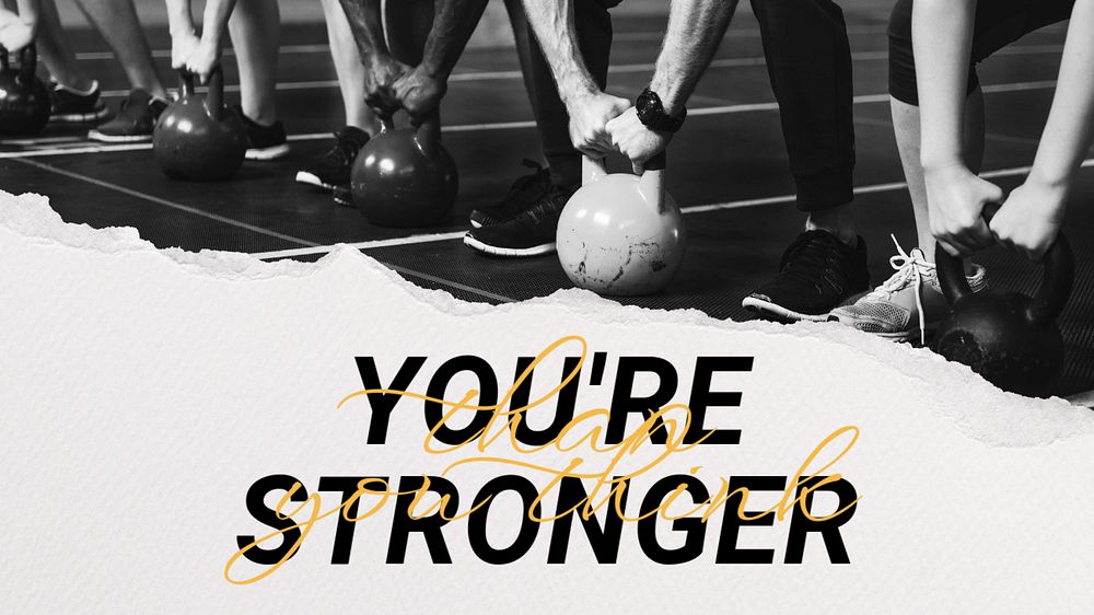 You're stronger blog banner template, inspirational sports quote