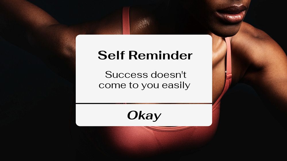 Self reminder blog banner template, sports quote