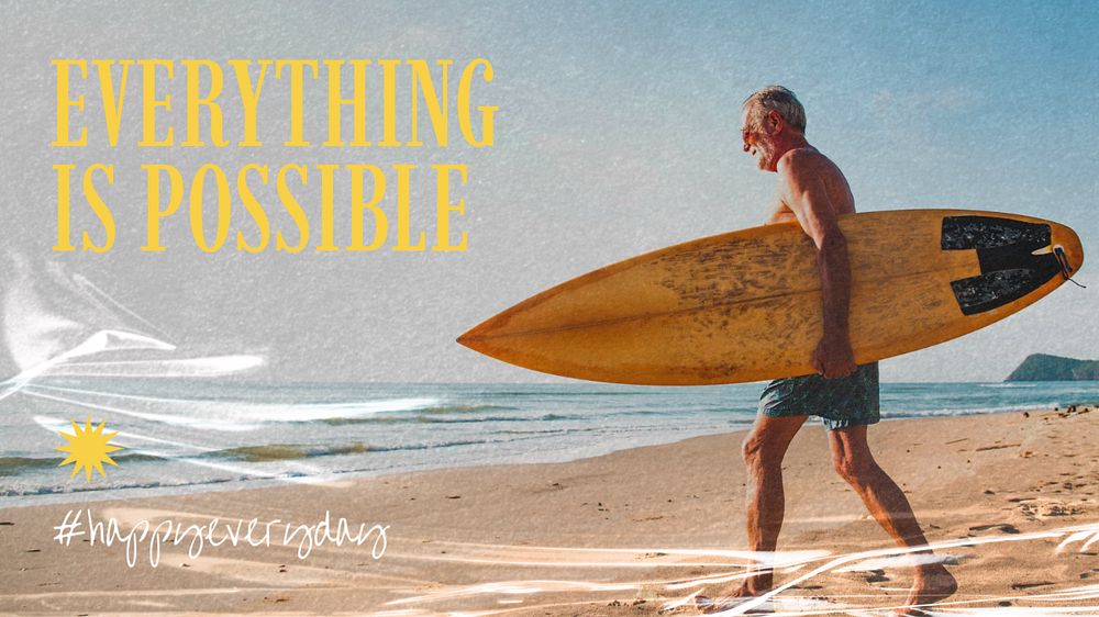 Everything is possible blog banner template, Summer aesthetic