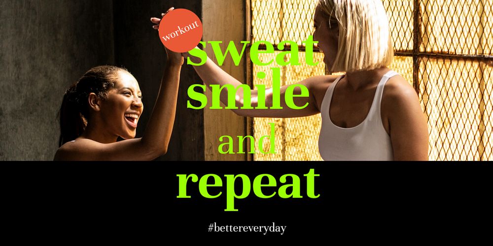 Sports women Twitter post template, health and wellness