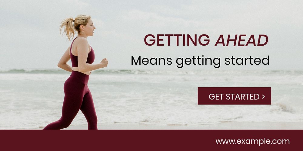 Jogging woman Twitter post template, wellness ad