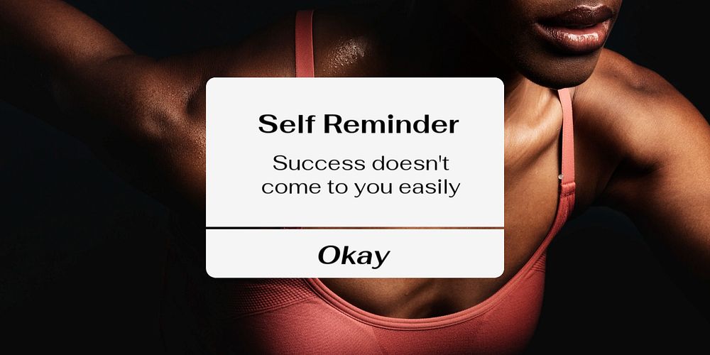 Self reminder Twitter post template, sports quote