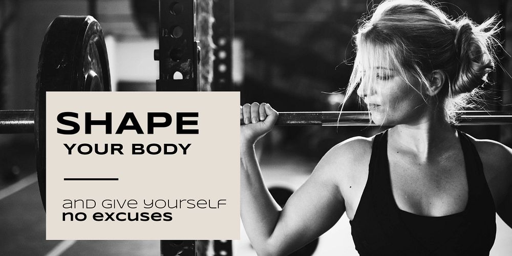 Lifting woman Twitter post template, fitness aesthetic