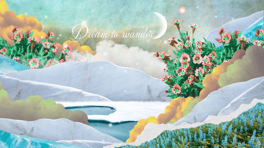 Sky collage art quote template, surreal design