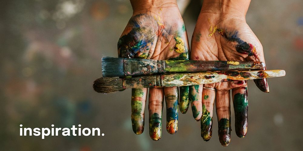 Paint brushes Twitter post template, art aesthetic