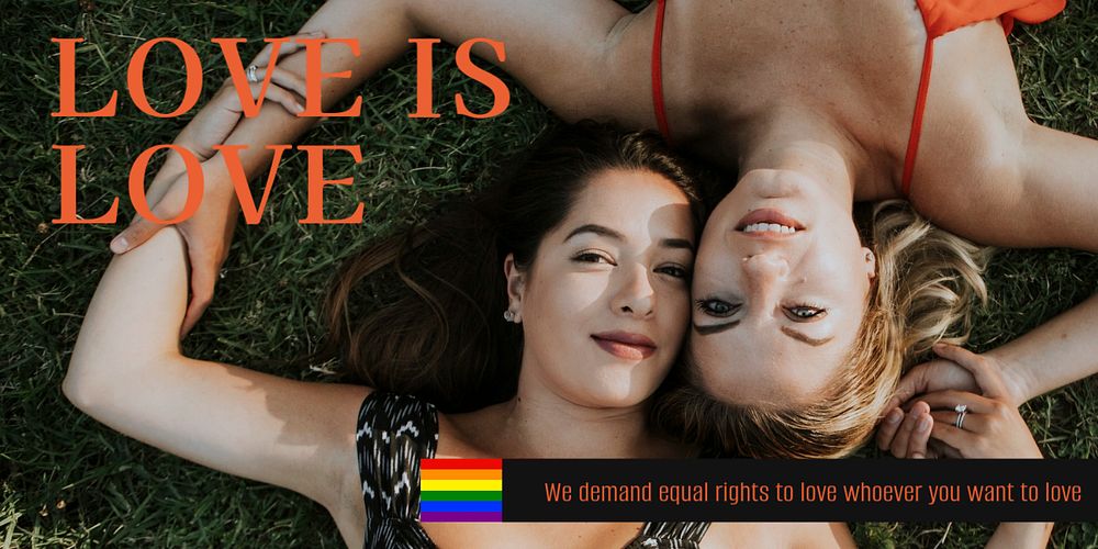 LGBTQ love Twitter post template, Pride Month celebration