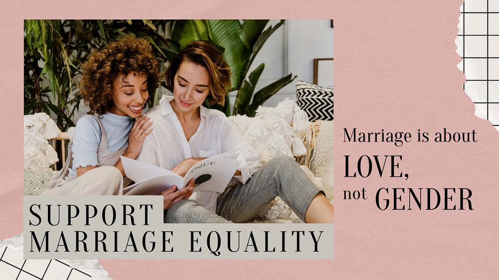 Marriage equality  PowerPoint  presentation template, Pride Month celebration