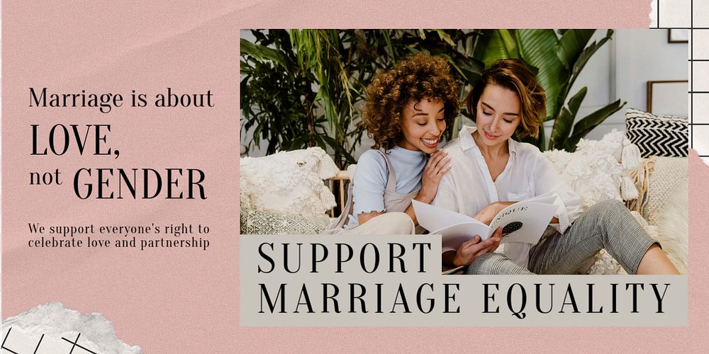Marriage equality Twitter post template, Pride Month celebration