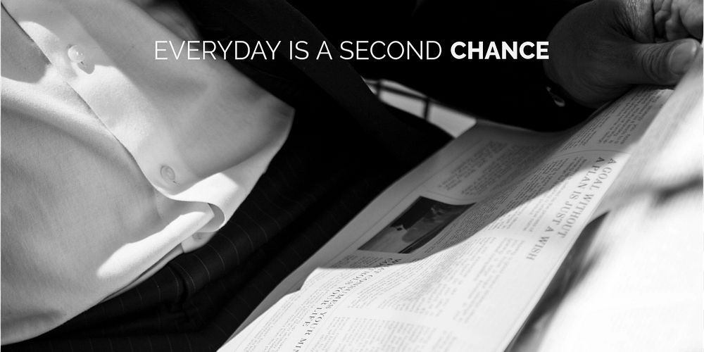 Motivational quote Twitter post template, everyday is a second chance quote