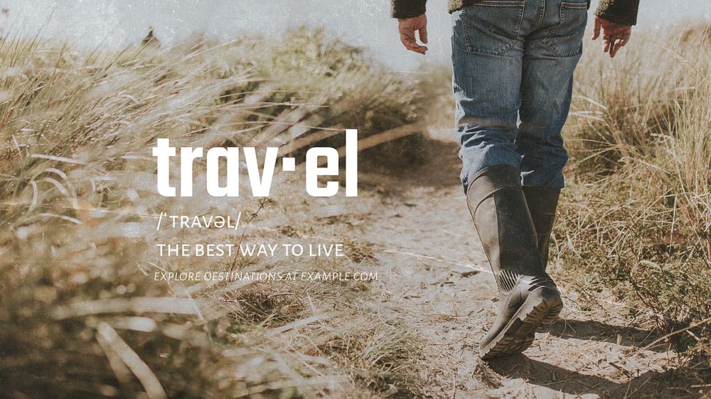 Solo travel PowerPoint presentation template, editable design