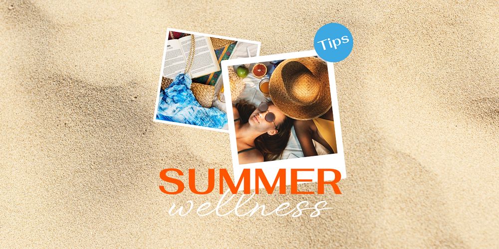 Summer vacation Twitter post template, editable design