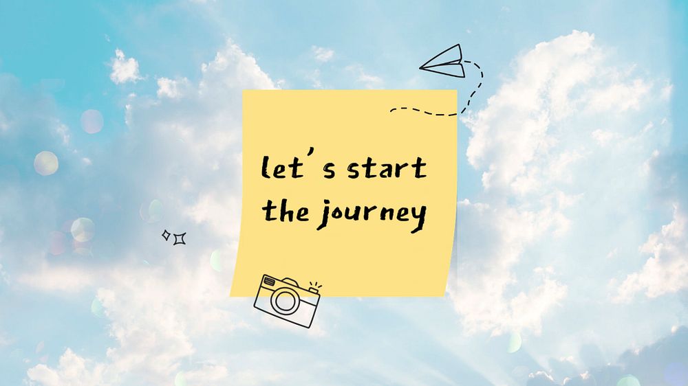 Travel quote ppt presentation template, blue sky design