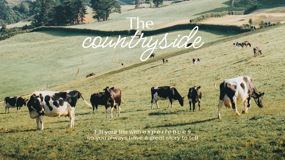 Countryside travel blog banner template, editable design