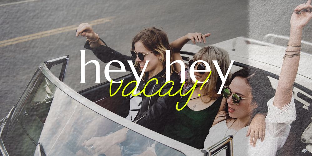 Girls getaway Twitter post template, friends travel