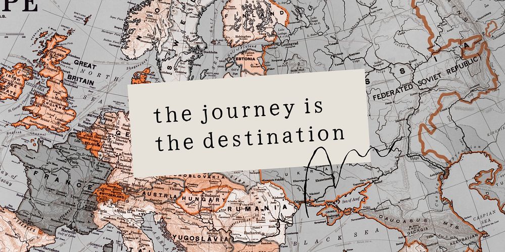 Travel map Twitter post template, editable quote