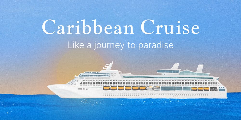 Caribbean cruise Twitter post template, tourism industry