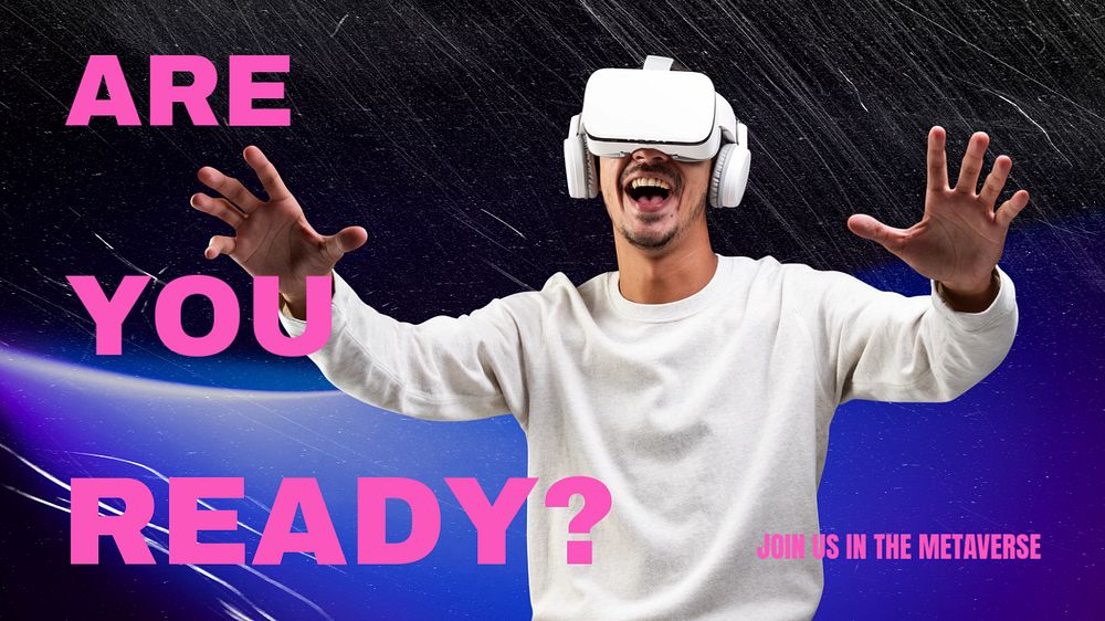 VR Metaverse Facebook ad template, technology ad