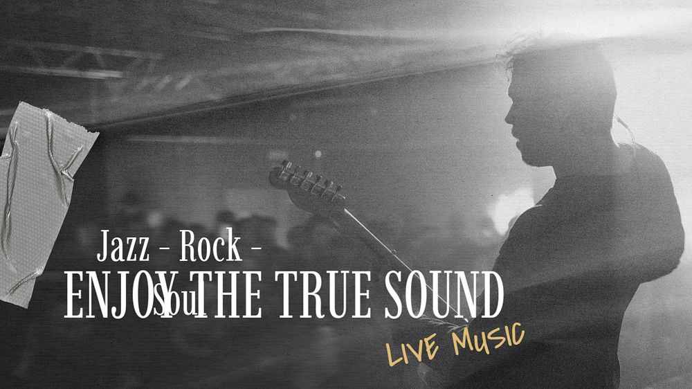 Concert aesthetic blog banner template, live music ad