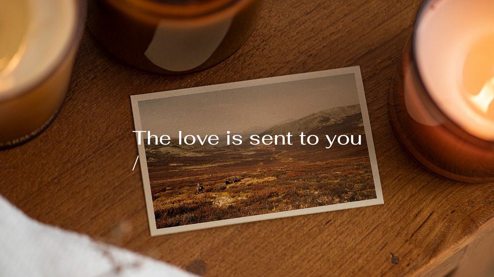 Romantic quote desktop wallpaper template, editable design