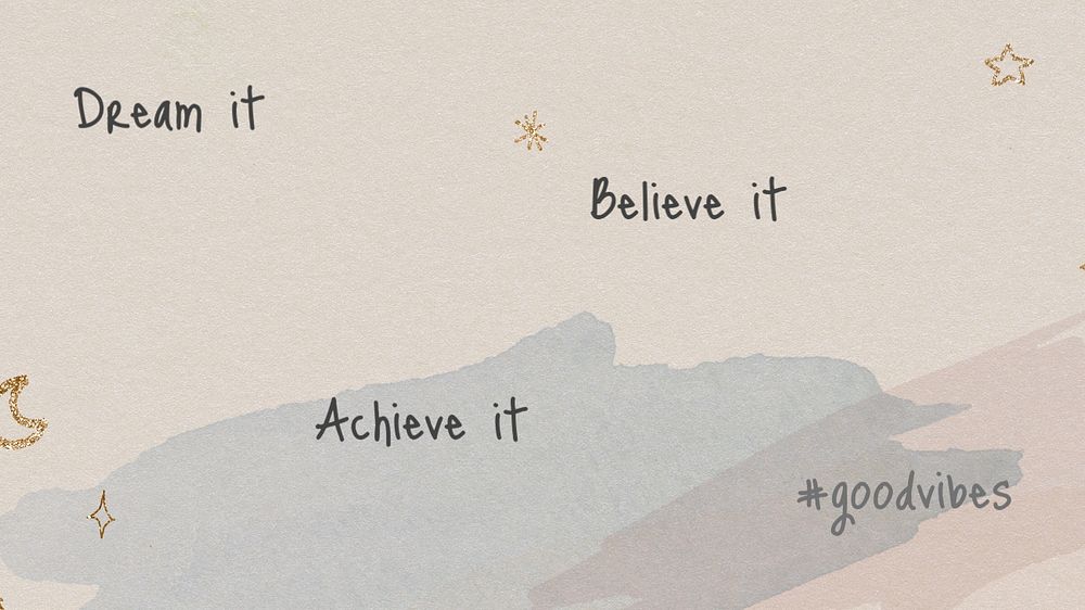 Motivational quote presentation template, watercolor, editable text