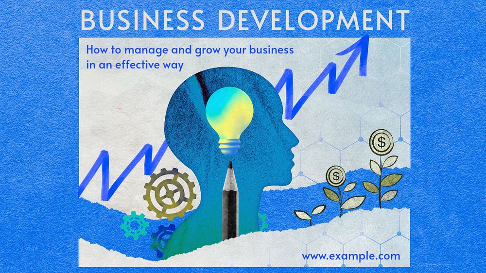 Business development PowerPoint editable template, finance, growth