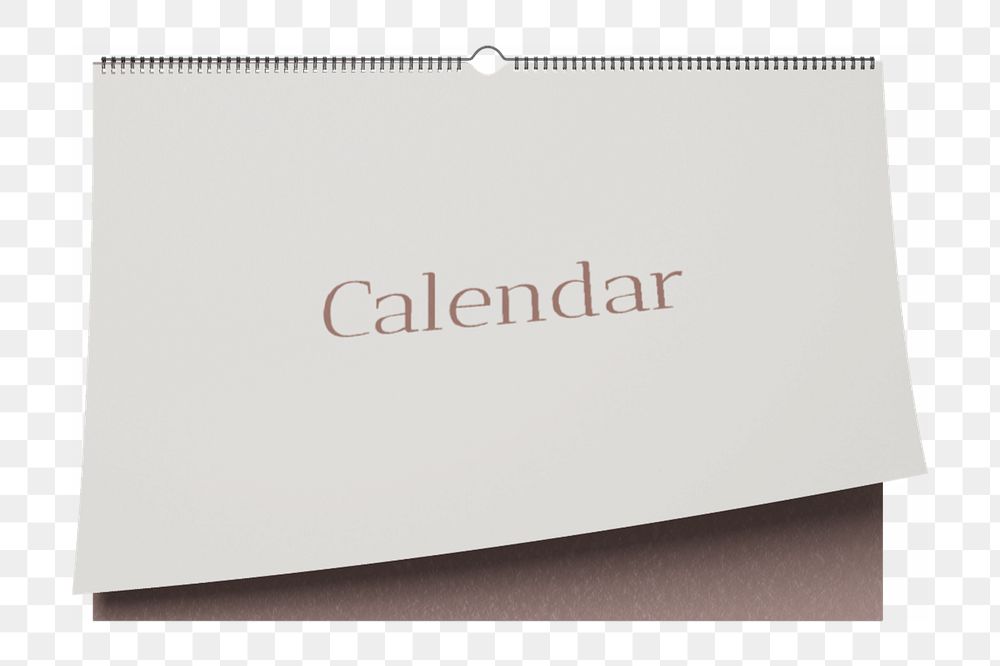 Wall calendar mockup, brown 3D rendering design