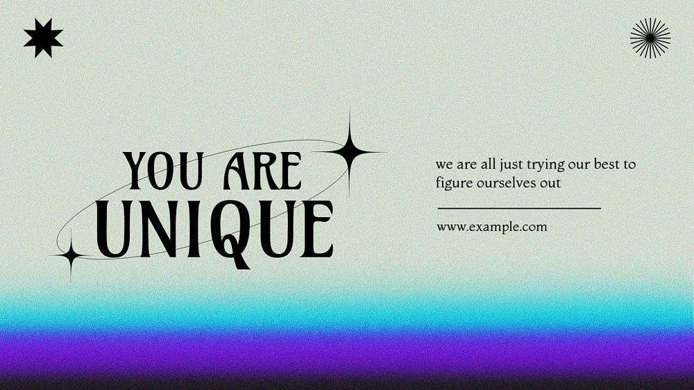 Being unique  blog banner template, editable text